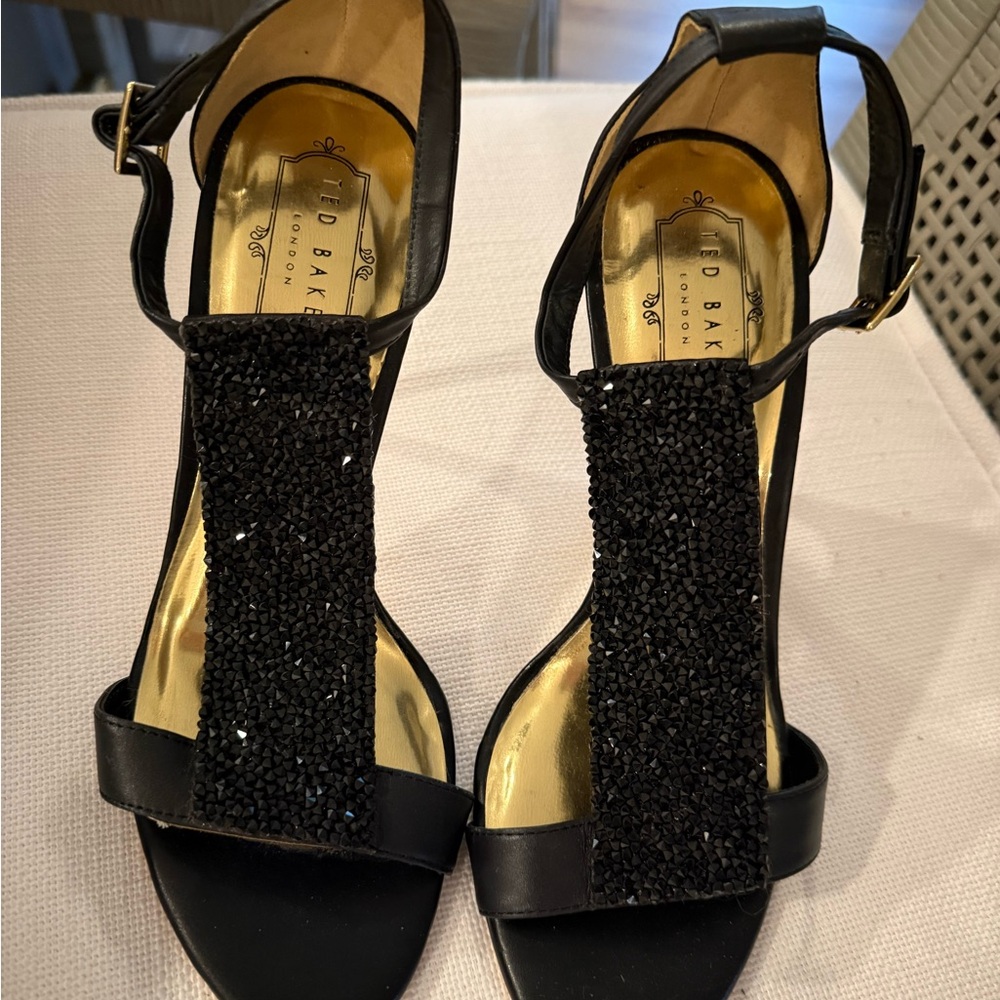 Ted Baker Black Glitter Heels